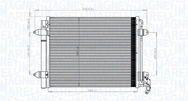 Конденсатор, система кондиціонування повітря, Magneti Marelli 350203833000