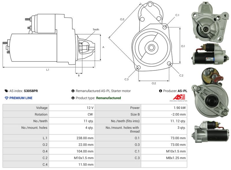 AS-PL S3058PR Starter