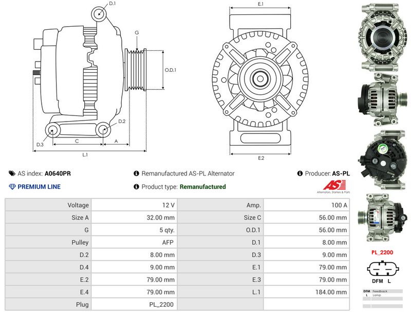 AS-PL A0640PR Alternator