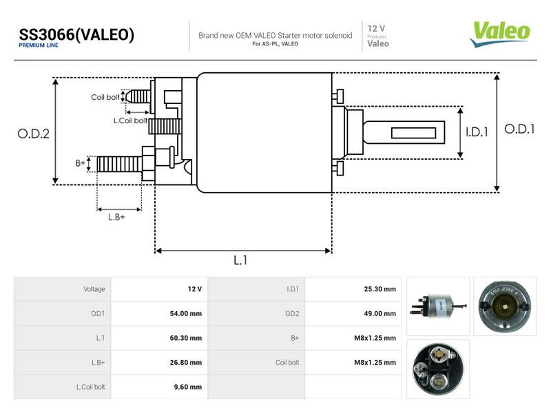 Magnetlülitus, starter, AS-PL SS3066(VALEO)