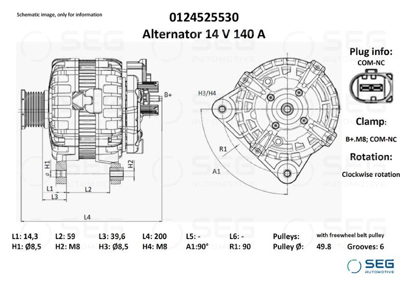 SEG Automotive 0124525530 Alternator