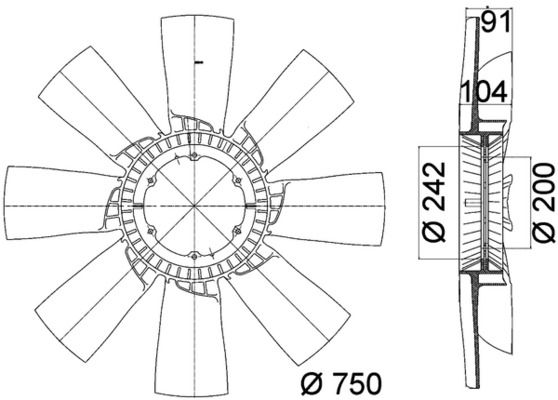 MAHLE CFW 49 000P Fan Wheel, engine cooling