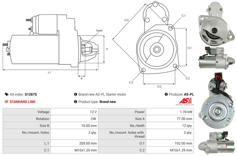 AS-PL S1267S Starter