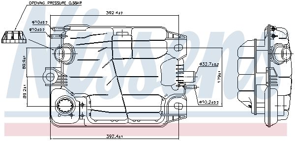 NISSENS 996041 Expansion Tank, coolant