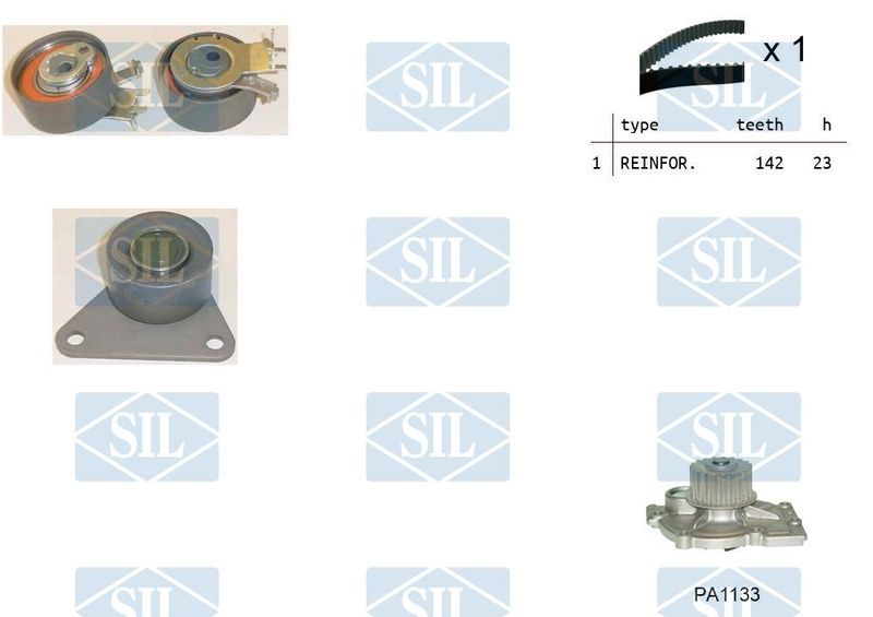 Saleri SIL Vízpumpa + fogasszíj készlet K1PA1133