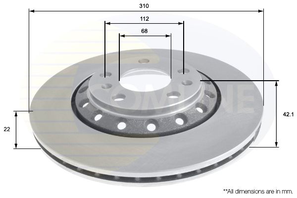 Гальмівний диск, Comline ADC2609V