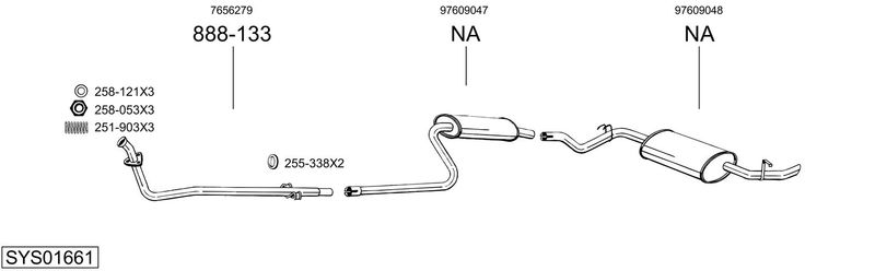 BOSAL kipufogórendszer SYS01661