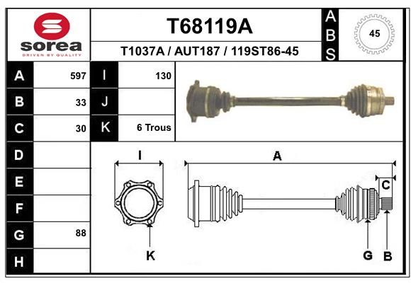 Приводний вал, Eai Group T68119A