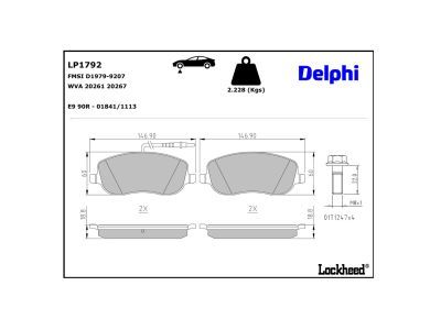 DELPHI LP1792 Brake Pad Set, disc brake