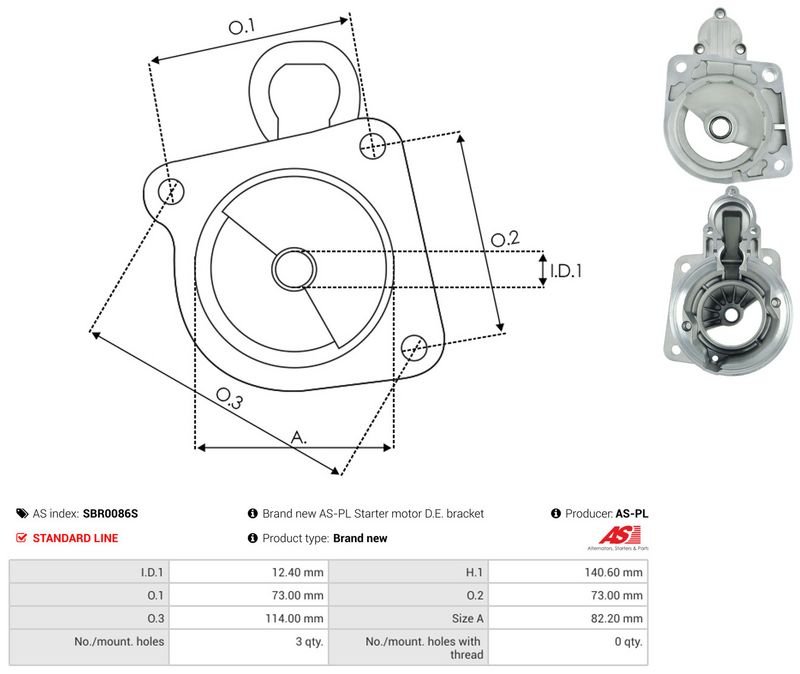 AS-PL SBR0086S Starter Lid, carburettor