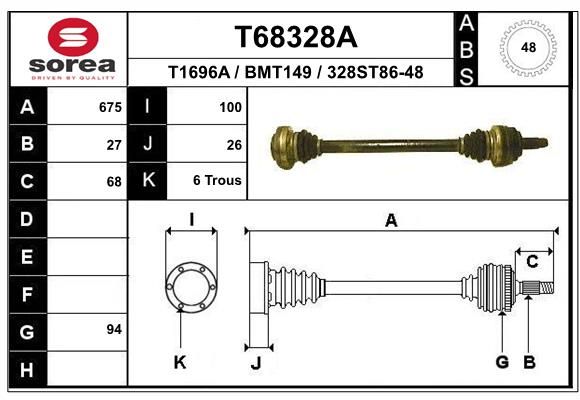 EAI hajtótengely T68328A