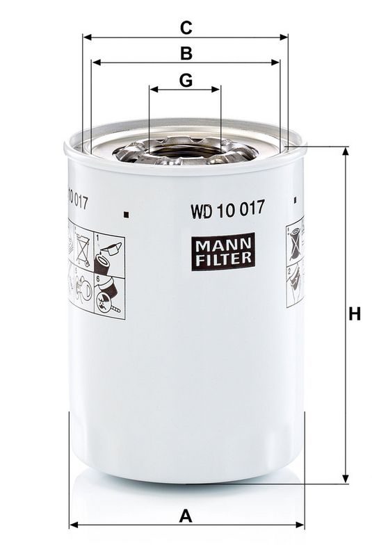 Hydraulisch filter (geschroefd) past: ALLIS CHALMERS 140, 160, 160D, 500, 600, 615 ON, 615 PB, I-400D, I-600D  BARBER GREENE 41, 30, 35  CASE IH 1816, 1816 B, 1816 C, 850 D, 855 D  GROVE RT48, RT49