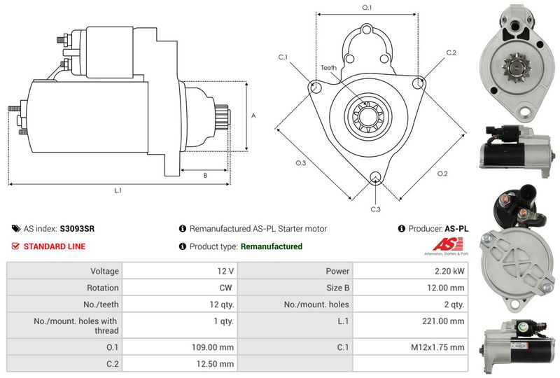 AS-PL S3093SR Starter