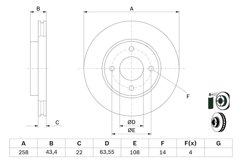 BOSCH 0 986 478 892 Brake Disc