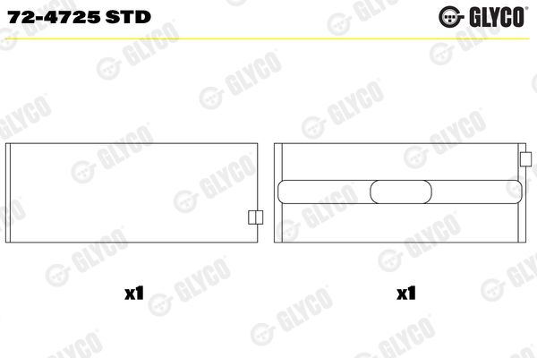 Підшипник колінчатого вала, Glyco 72-4725STD