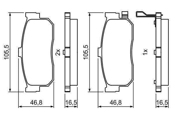 BOSCH тормозные колодки задний NISSAN Almera 00- Maxima QX 00-