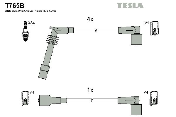 Комплект проводів високої напруги, Tesla T765B