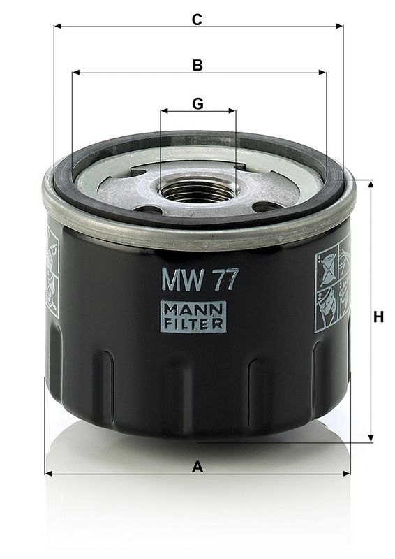 Õlifilter, MANN-FILTER MW 77