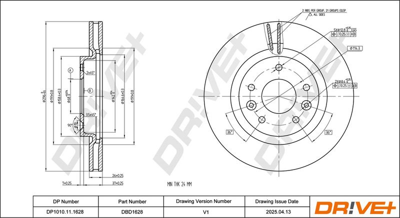 Disc frana DP1010.11.1628 Dr!ve+