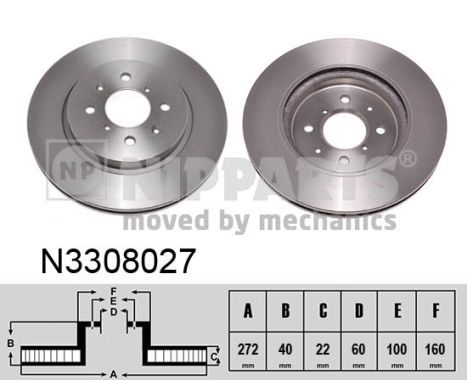 NIPPARTS féktárcsa N3308027