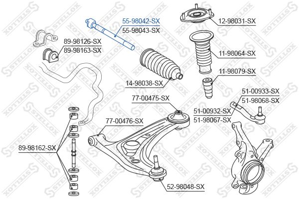 STELLOX 55-98042-SX Inner Tie Rod