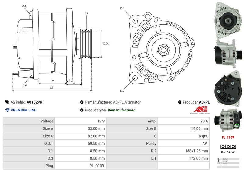 AS-PL A0152PR Alternator