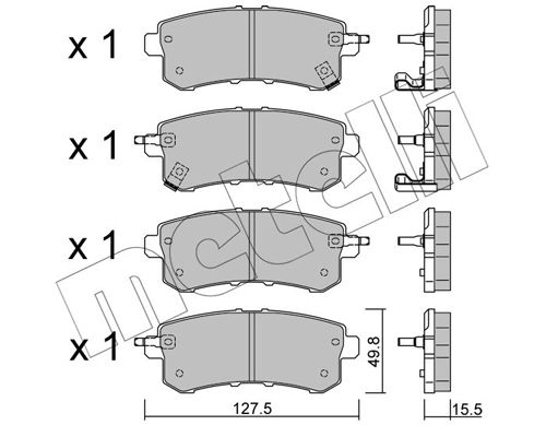 METELLI fékbetétkészlet, tárcsafék 22-1155-0