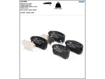 DELPHI LP1952 Brake Pad Set, disc brake