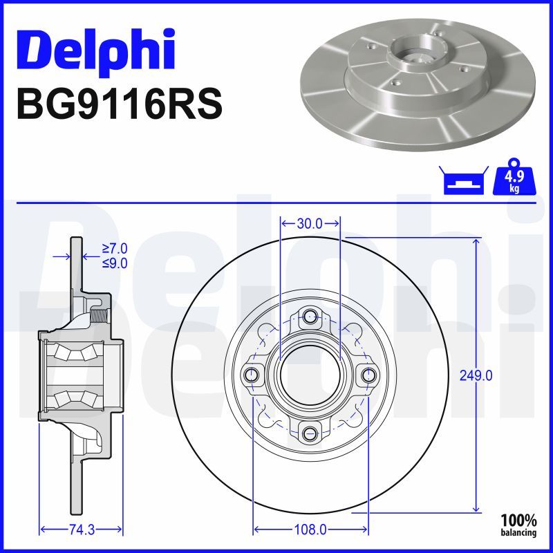 DELPHI BG9116RS Brake Disc