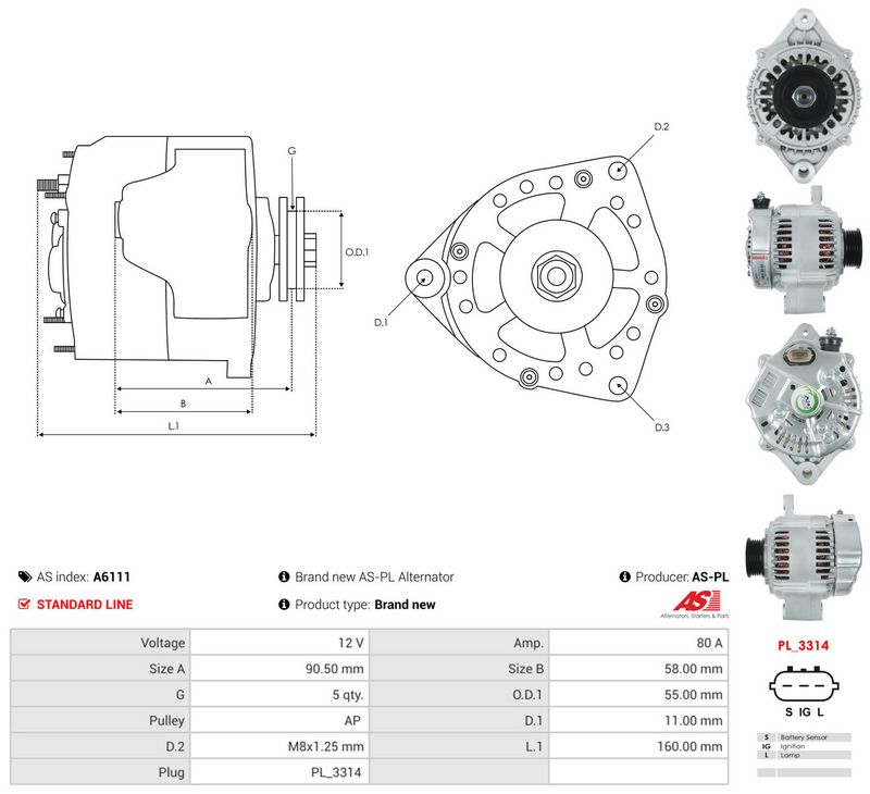 Generaator, AS-PL A6111