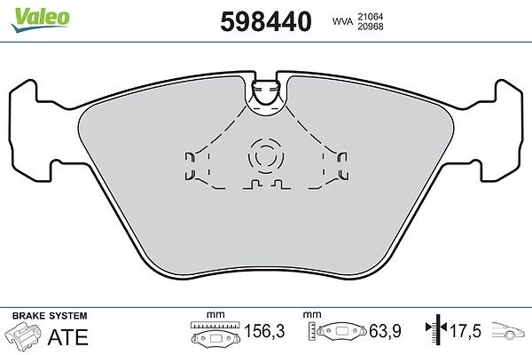 set placute frana,frana disc VALEO 598440