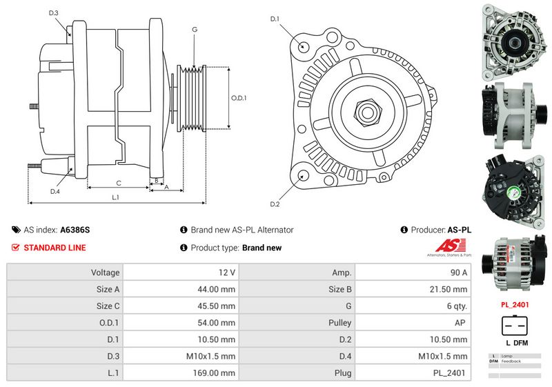 AS-PL A6386S Alternator