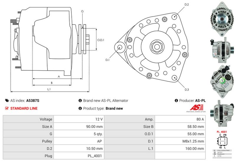 AS-PL A5387S Alternator