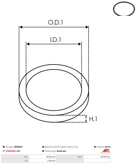 Remondikomplekt, generaator, AS-PL SRS0076