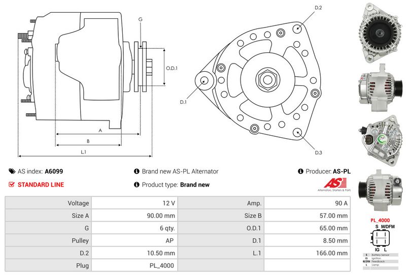 AS-PL A6099 Alternator