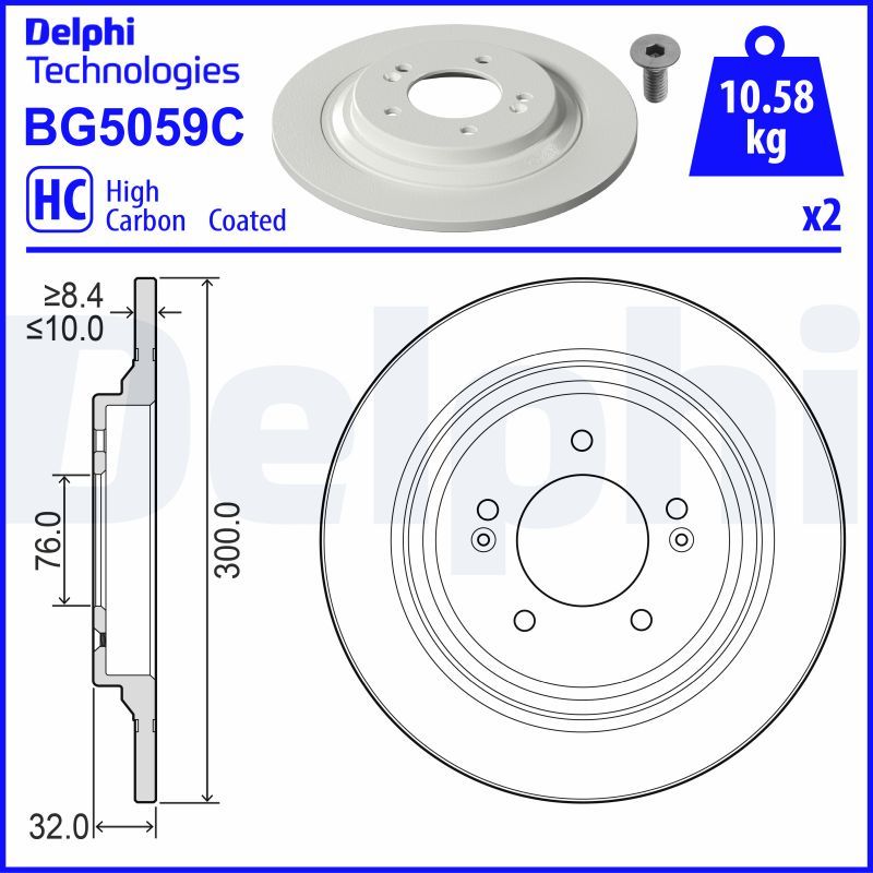 Гальмівний диск, Delphi BG5059C