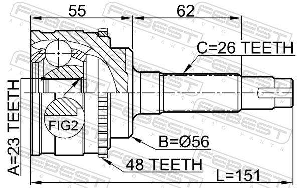 FEBEST 0110-037A48 Joint Kit, drive shaft