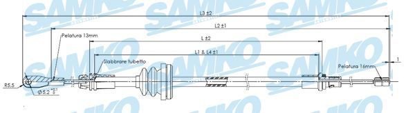 Тросовий привод, стоянкове гальмо, Samko C0755B