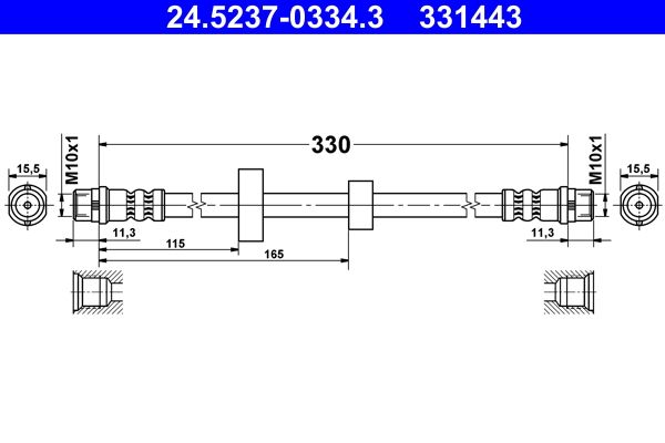 Гальмівний шланг, Ate 24.5237-0334.3