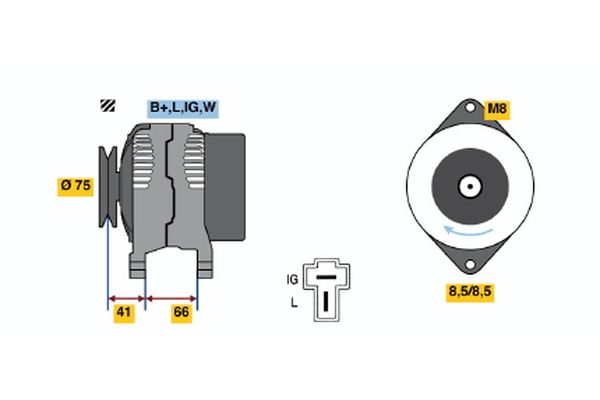 Bosch Alternator 0 124 110 008