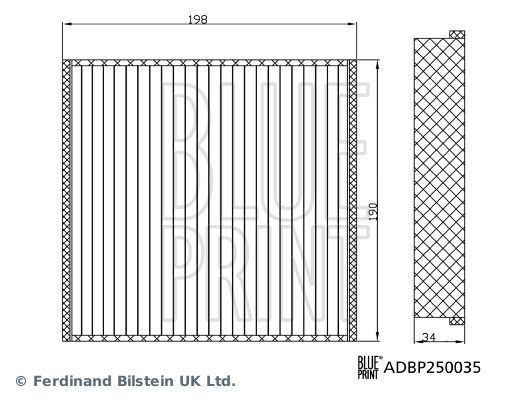 BLUE PRINT ADBP250035 Filter, cabin air