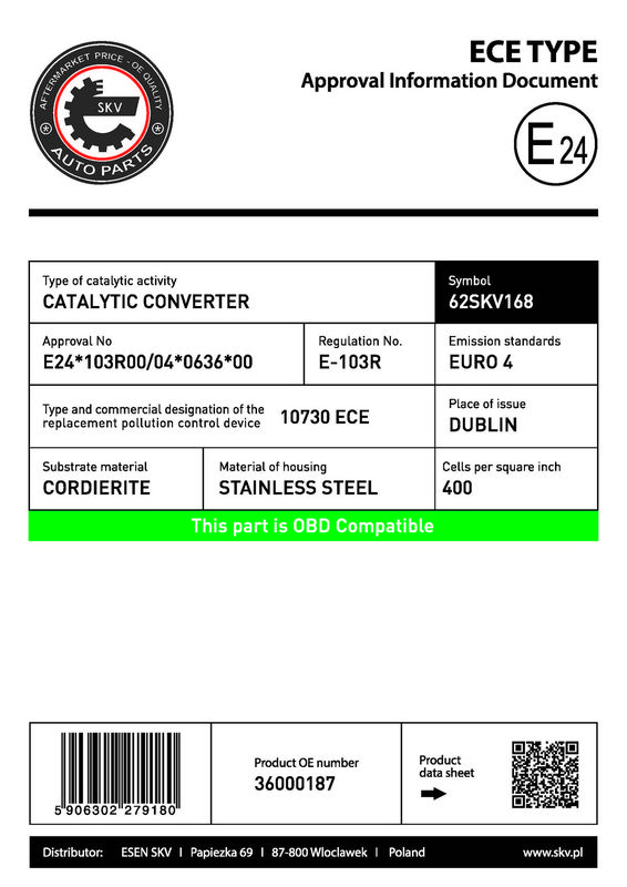 Prekės atitinka OEM kodą: 36000187