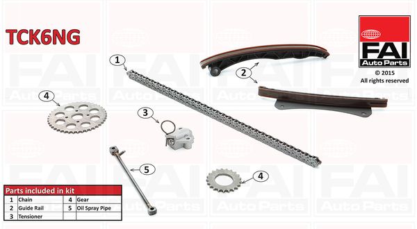 FAI FIAT комплект цепи ГРМ цепь + 2 шт. направляющие + натяжитель + 2 шестерни + масляная трубка Doblo, Panda, Punto 1.