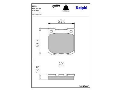 DELPHI LP23 - Brake Pad Set, disc brake