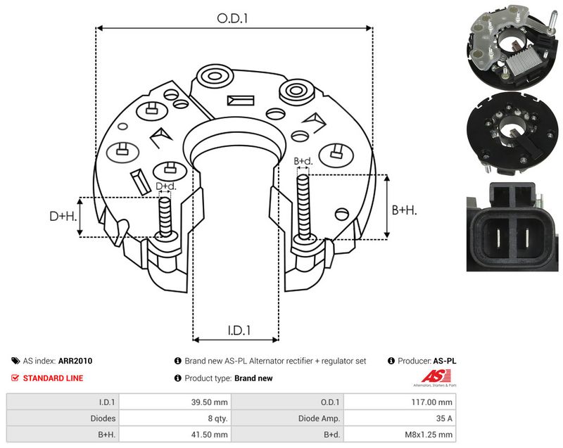 AS-PL ARR2010 Rectifier, alternator