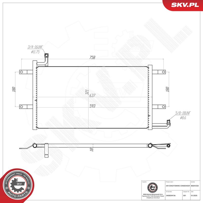 Kondensaator, kliimaseade, ESEN SKV 86SKV232