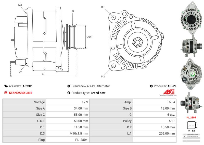AS-PL A5232 Alternator