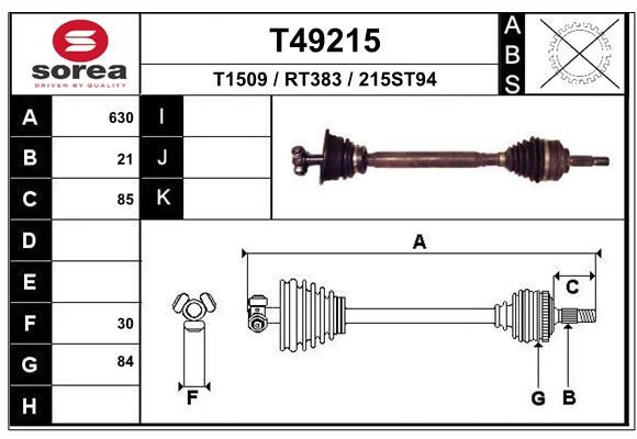 EAI hajtótengely T49215