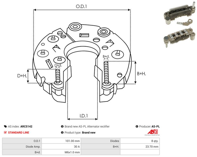 AS-PL ARC5142 Rectifier, alternator