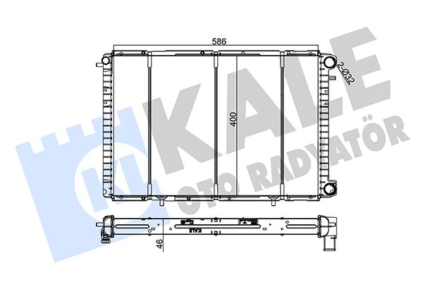 Радіатор, система охолодження двигуна, Kale Oto Radyatör 180500